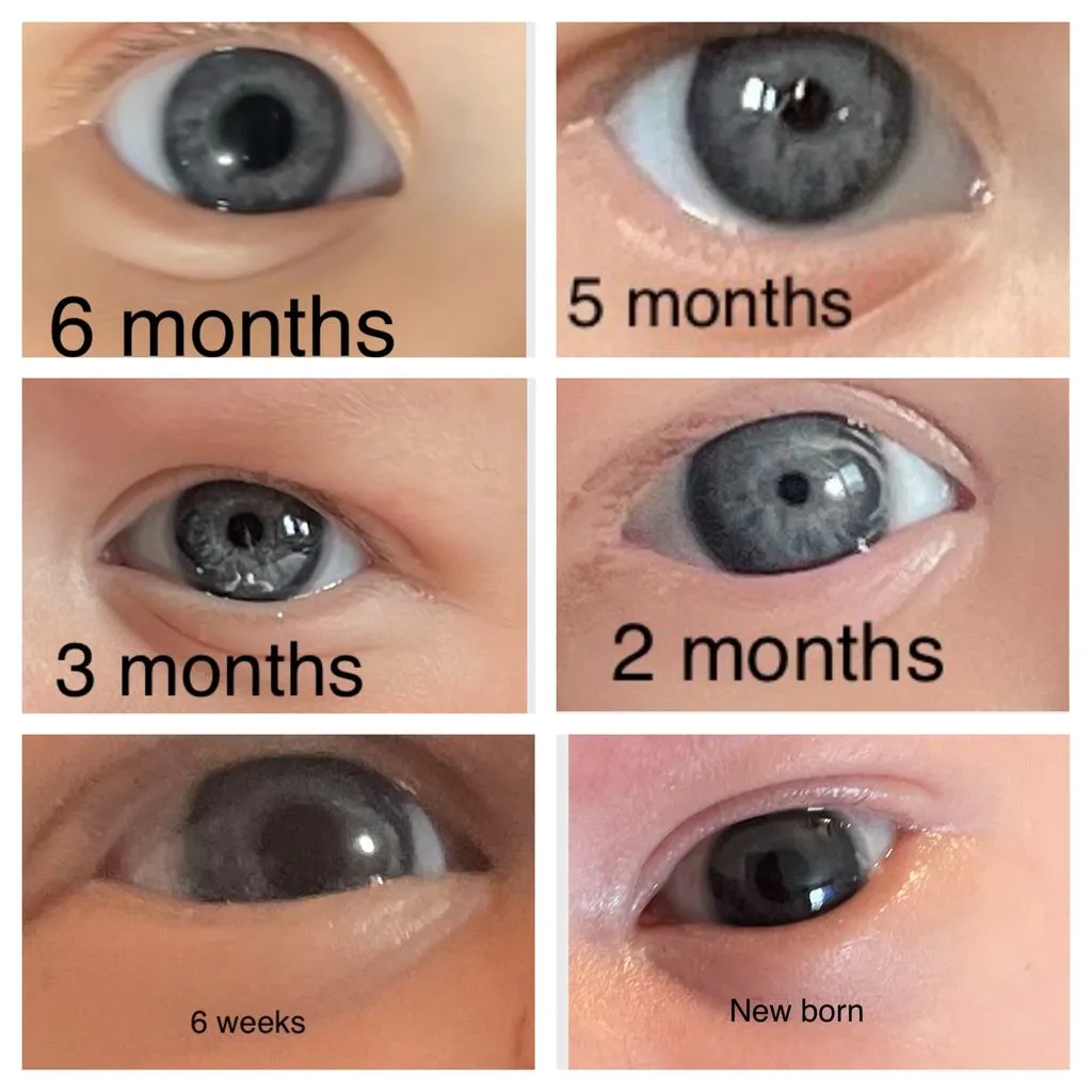 A baby with wide open eyes looking up at a caregiver